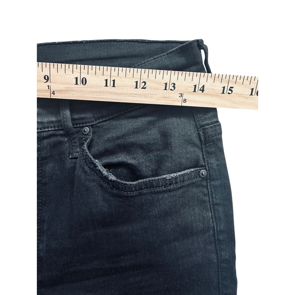MOTHER Insider Crop Step Fray Jeans 30 Not Guilty Black Bootcut - Picture 6 of 10